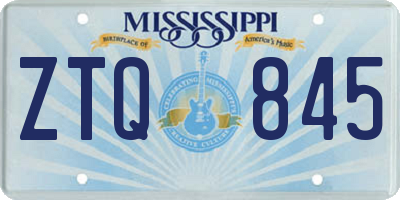 MS license plate ZTQ845