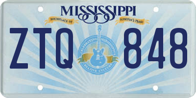 MS license plate ZTQ848
