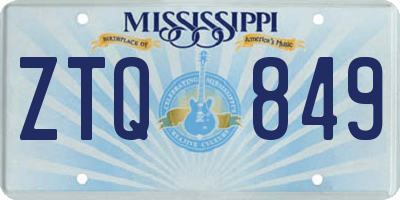 MS license plate ZTQ849