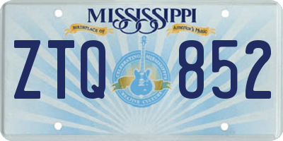 MS license plate ZTQ852