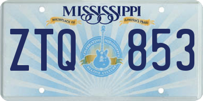 MS license plate ZTQ853
