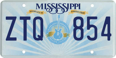 MS license plate ZTQ854