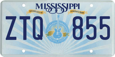 MS license plate ZTQ855