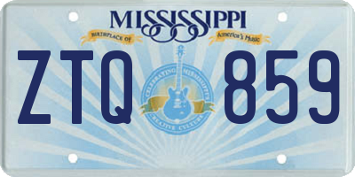 MS license plate ZTQ859