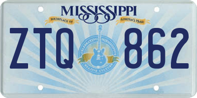 MS license plate ZTQ862