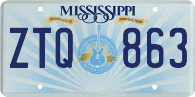 MS license plate ZTQ863
