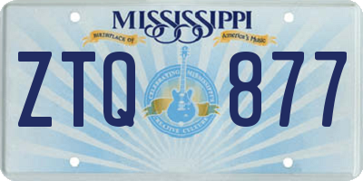 MS license plate ZTQ877