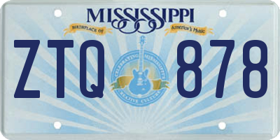 MS license plate ZTQ878