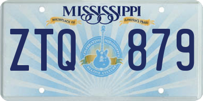 MS license plate ZTQ879