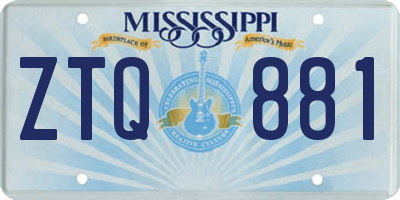 MS license plate ZTQ881