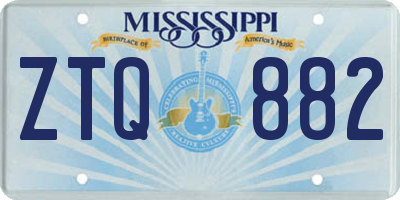 MS license plate ZTQ882