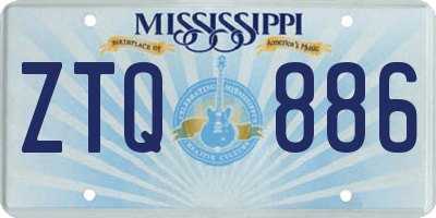 MS license plate ZTQ886