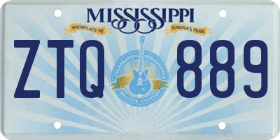 MS license plate ZTQ889