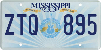 MS license plate ZTQ895