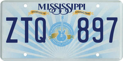 MS license plate ZTQ897