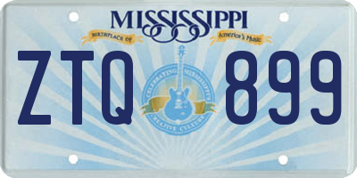 MS license plate ZTQ899