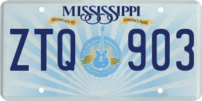 MS license plate ZTQ903