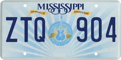 MS license plate ZTQ904