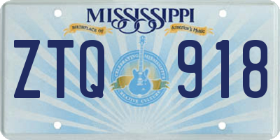 MS license plate ZTQ918