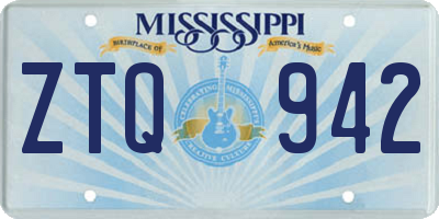 MS license plate ZTQ942