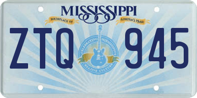 MS license plate ZTQ945