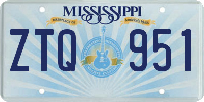 MS license plate ZTQ951