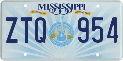 MS license plate ZTQ954