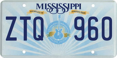 MS license plate ZTQ960