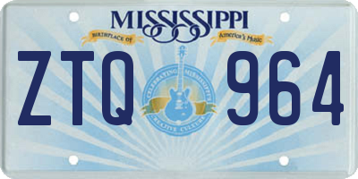 MS license plate ZTQ964