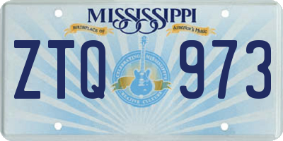 MS license plate ZTQ973