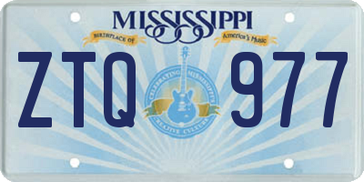 MS license plate ZTQ977
