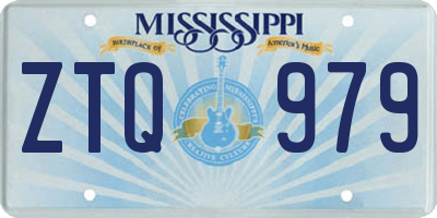 MS license plate ZTQ979