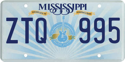 MS license plate ZTQ995
