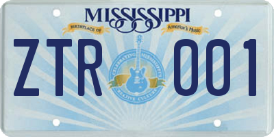 MS license plate ZTR001