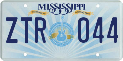 MS license plate ZTR044