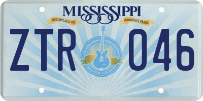 MS license plate ZTR046