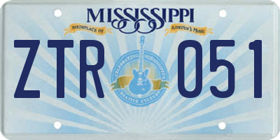 MS license plate ZTR051