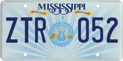 MS license plate ZTR052