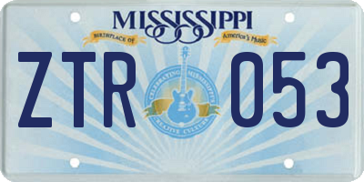 MS license plate ZTR053