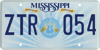 MS license plate ZTR054