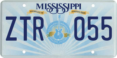MS license plate ZTR055