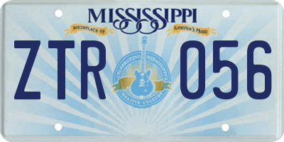 MS license plate ZTR056