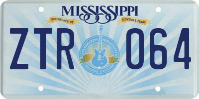 MS license plate ZTR064