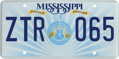 MS license plate ZTR065
