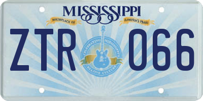 MS license plate ZTR066