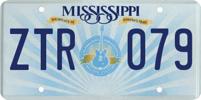 MS license plate ZTR079