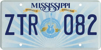 MS license plate ZTR082