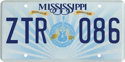 MS license plate ZTR086