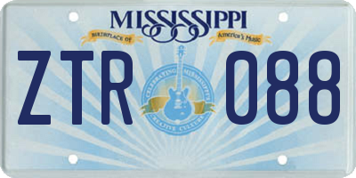 MS license plate ZTR088