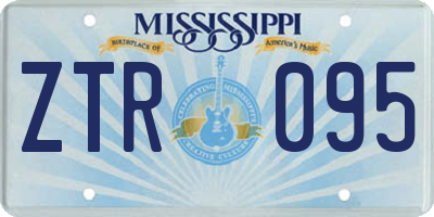 MS license plate ZTR095